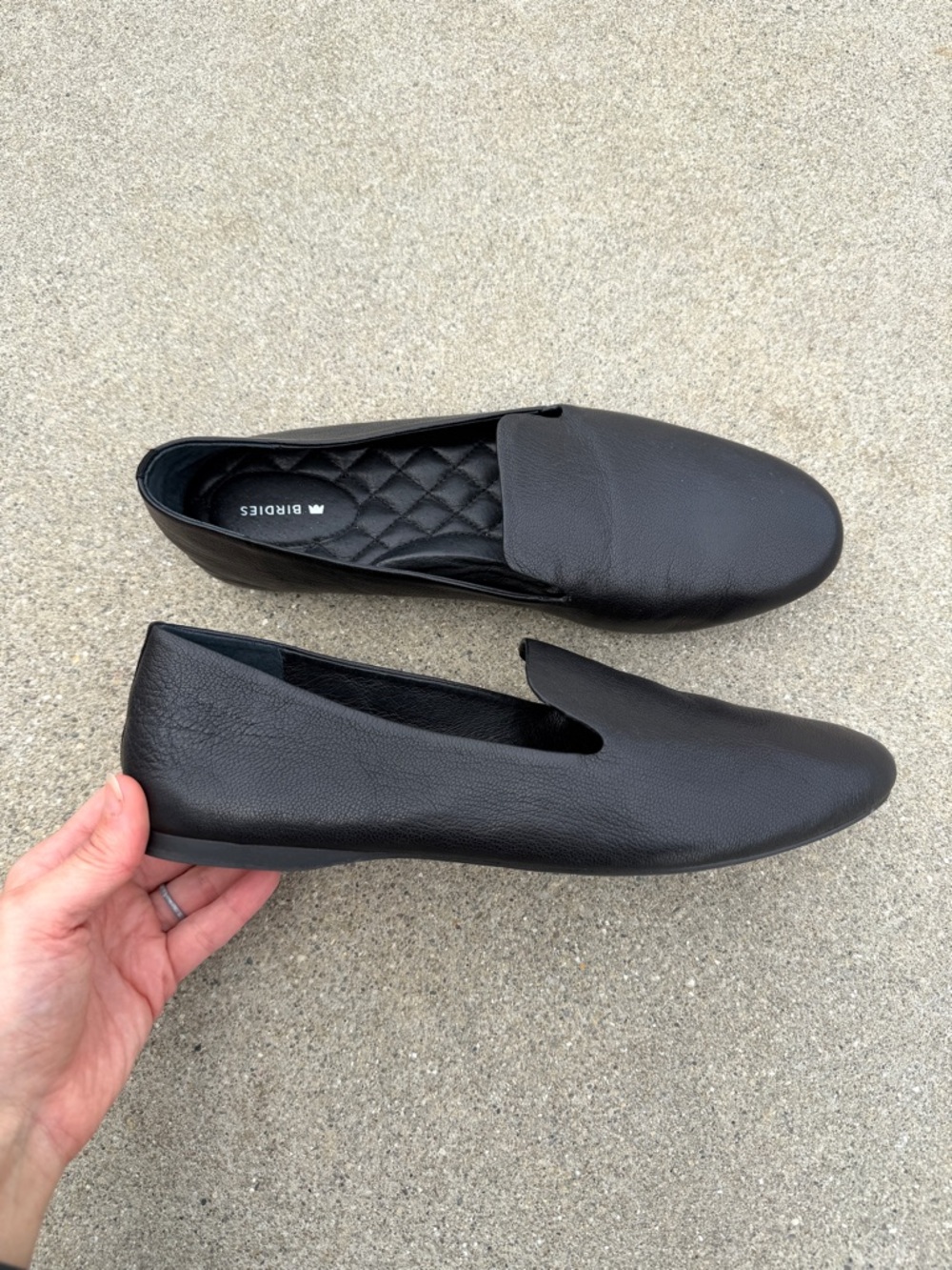 Birdies The Starling Women's 11 Black Leather Shoe Loafer Comfy Travel Slip